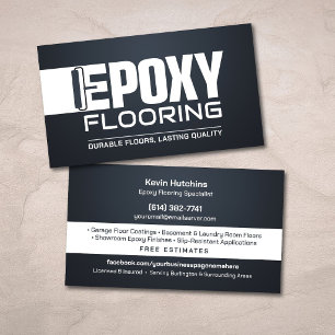 Modern Epoxy Flooring Specialist Business Card