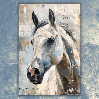 Modern Equestrian – Abstract Grey Horse Design Poster