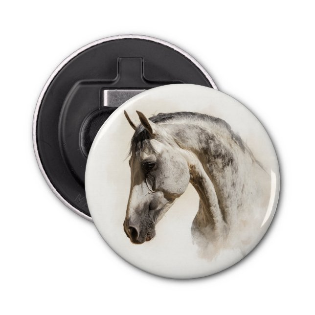 Modern Equestrian Elegant Lusitano Horse Bottle Opener (Front)