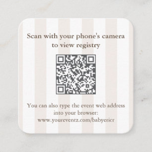 Modern Espresso Martini Bridal Shower QR Code RSVP Enclosure Card