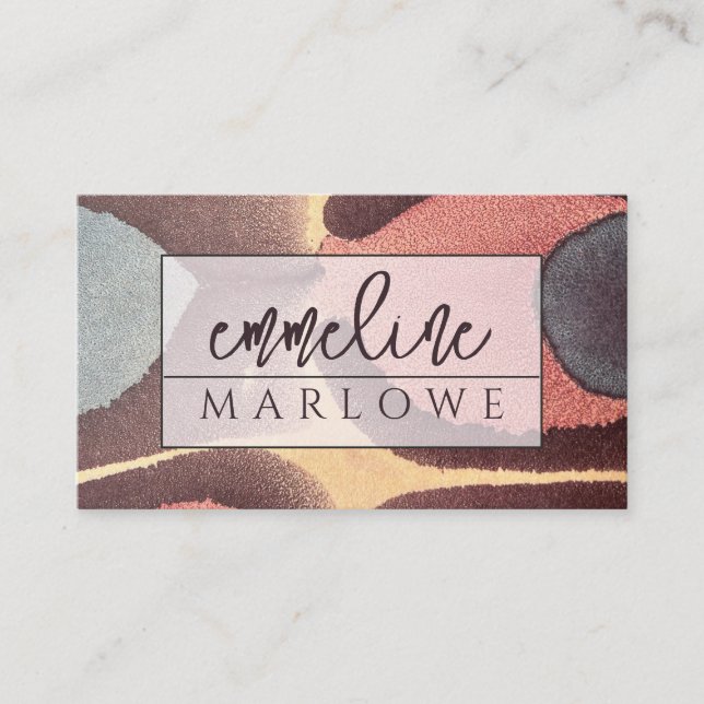 Modern Ethereal Watercolor Iridescence Business Card (Front)