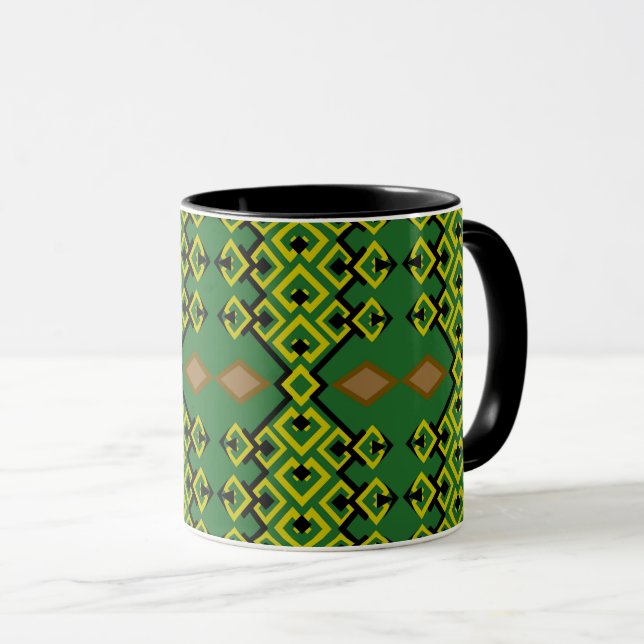 Modern Ethnic Geometric Pattern Mug (Front Right)