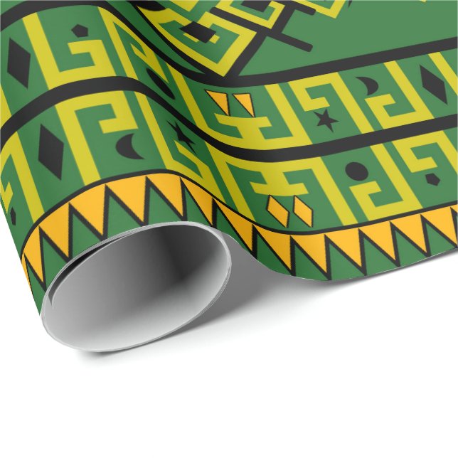 Modern Ethnic Geometric Pattern Wrapping Paper (Roll Corner)