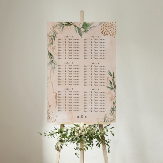 Modern Eucalyptus Abstract Wedding Seating Chart (Creator Uploaded)