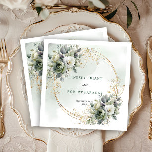 Modern Eucalyptus Botanical Wedding Napkins