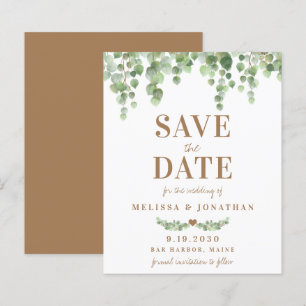 Modern Eucalyptus Botanical Wedding Save The Date