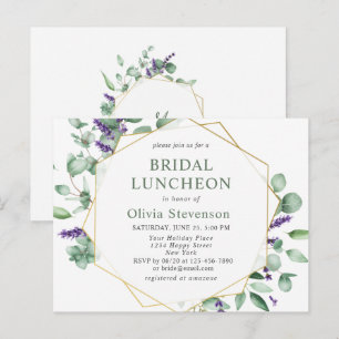 Modern Eucalyptus Bridal Luncheon Invitation Card