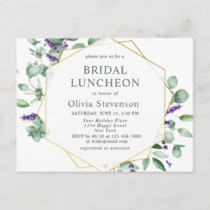 Modern Eucalyptus Bridal Luncheon Invitation Card
