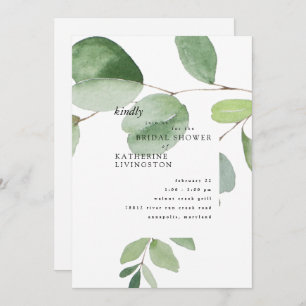 Modern Eucalyptus Bridal Shower Invitation