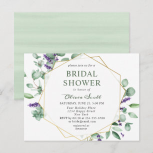 Modern Eucalyptus Bridal Shower Invitation Card