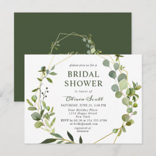 Modern Eucalyptus Bridal Shower Invitation Card