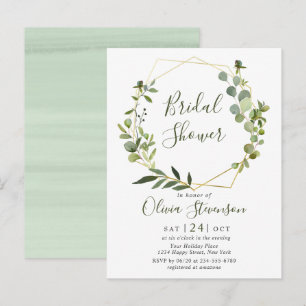 Modern Eucalyptus Bridal Shower Invitation Card