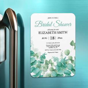 Modern Eucalyptus Bridal Shower Invitation Magnet
