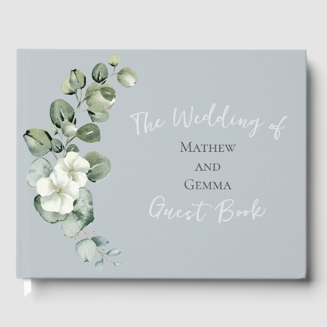 Modern Eucalyptus Design Guest Book (Front)