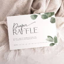Modern Eucalyptus Diaper Raffle Ticket Baby Shower