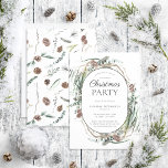 Modern Eucalyptus Dusty Winter Christmas Party Invitation<br><div class="desc">What better way to get into the holiday spirit than by hosting a Modern Eucalyptus Dusty Winter Christmas party? This rustic and modern holiday card is the perfect way to invite your family and friends to an annual holiday party, or the annual corporate party. The beautiful watercolor eucalyptus and pinecone...</div>