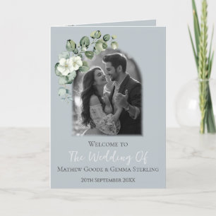 Modern Eucalyptus Folded Wedding Program