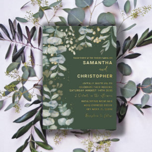 Modern Eucalyptus Foliage Gold & Green Wedding