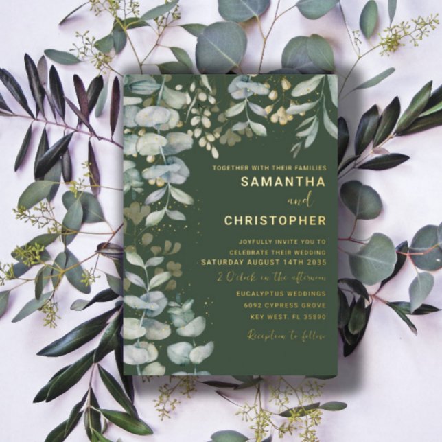 Modern Eucalyptus Foliage Gold & Green Wedding (Creator Uploaded)