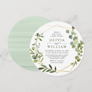 Modern Eucalyptus Geometric Frame COUPLE SHOWER Invitation