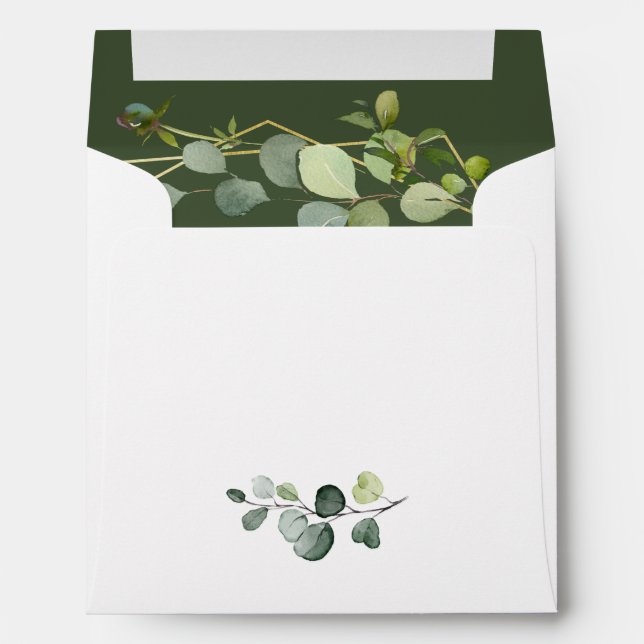 Modern Eucalyptus Geometric Frame Envelope (Back (Bottom))