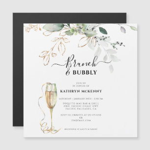 Modern Eucalyptus Gold Calligraphy Bridal Shower