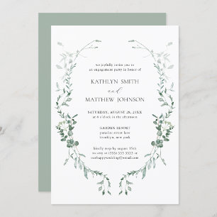 Modern Eucalyptus Greenery Garden Engagement Party Invitation