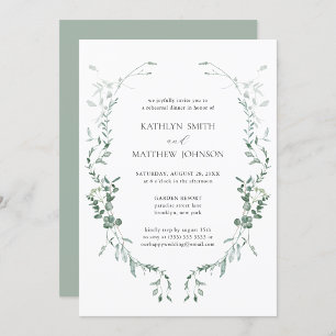 Modern Eucalyptus Greenery Garden Rehearsal Dinner Invitation