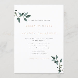 Modern Eucalyptus Greenery Wedding Invitation