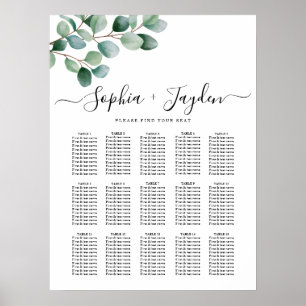 Modern Eucalyptus Greenery Wedding Poster