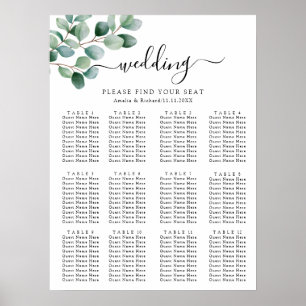 Modern Eucalyptus Greenery Wedding Poster