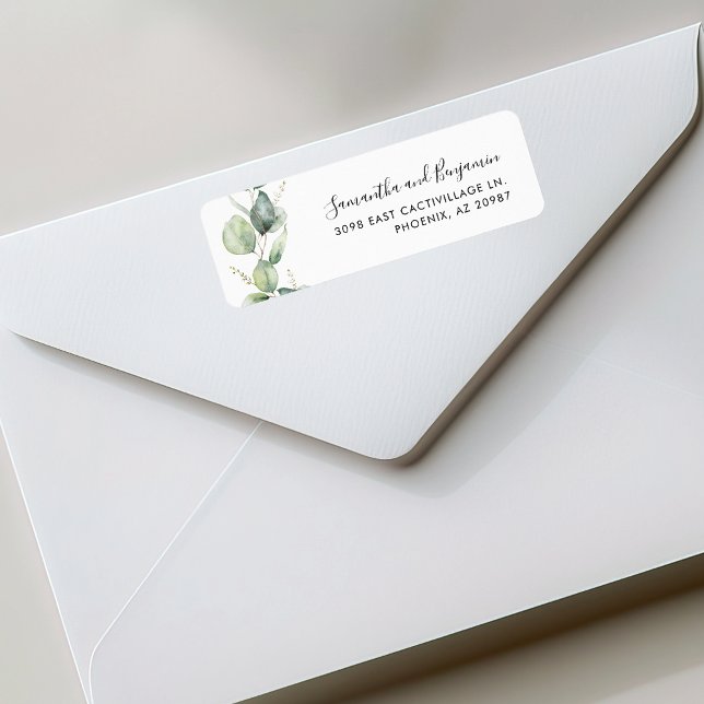 Modern Eucalyptus Greenery Wedding Return Address Label (Modern Eucalyptus Greenery Wedding Return Address Label)