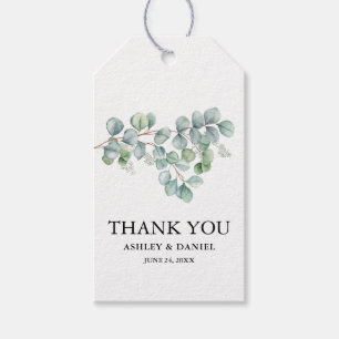 Modern Eucalyptus Greenery Wedding Thank You Gift Tags