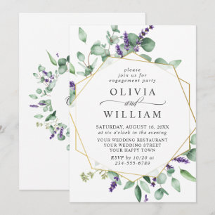 Modern Eucalyptus Lavender  ENGAGEMENT PARTY Invitation