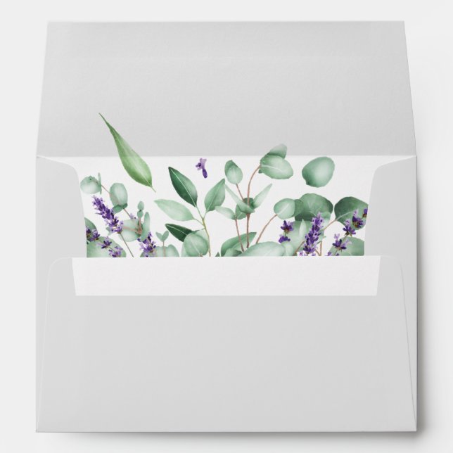 Modern Eucalyptus Lavender Foliage for 5x7 card Envelope (Back (Bottom))