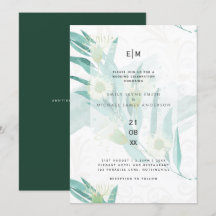 Modern Eucalyptus Leaves Greenery Wedding Invites