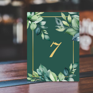 Modern Eucalyptus Leaves QR code Muslim Wedding Table Number