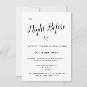 Modern Eucalyptus Rehearsal Dinner Invitations