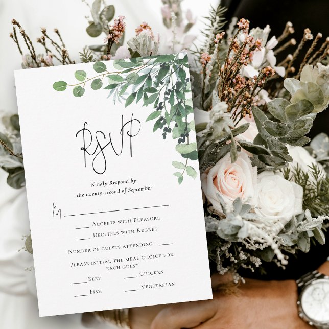 Modern Eucalyptus RSVP Card (Modern Eucalyptus RSVP Card)