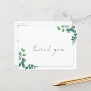 Modern Eucalyptus Thank You Baby Shower Postcard