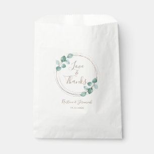 Modern Eucalyptus Watercolor Coffee Script Wedding Favour Bag