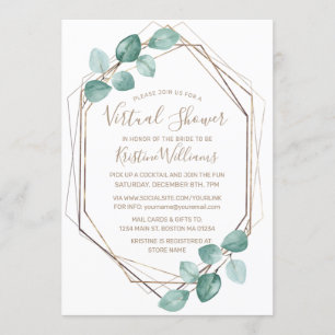 Modern Eucalyptus Watercolor Coffee Script Wedding Invitation