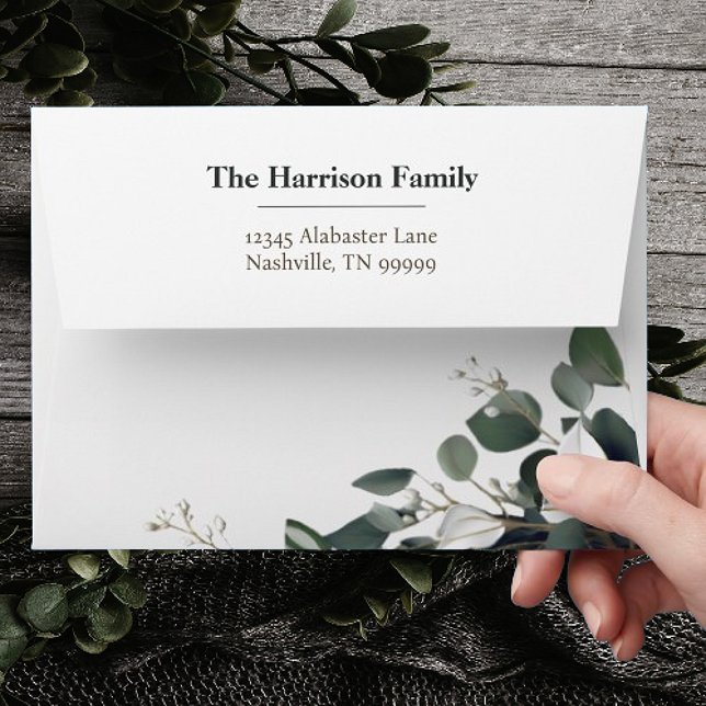 Modern Eucalyptus Wedding Address Envelope (Modern Eucalyptus Wedding Address Envelope)