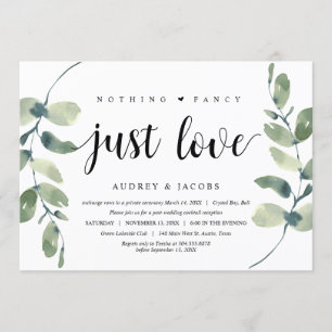 Modern Eucalyptus,  Wedding Elopement Party Invitation