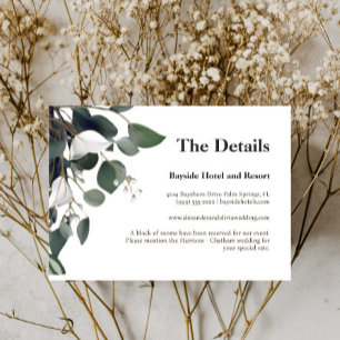 Modern Eucalyptus Wedding Enclosure Card