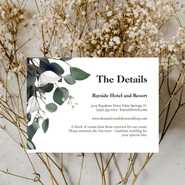 Modern Eucalyptus Wedding Enclosure Card (Modern Eucalyptus Wedding Enclosure Card)