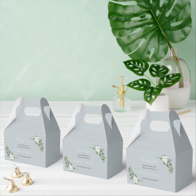 Modern eucalyptus Wedding Favour Box (Multiple)