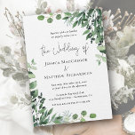 Modern Eucalyptus Wedding Invitation<br><div class="desc">Modern eucalyptus wedding invitation with script typography. Elegant hand-painted watercolor leaves in soft pastel greens.  Easily edit the template with your wedding details. Modern Eucalyptus Wedding Invitation.</div>