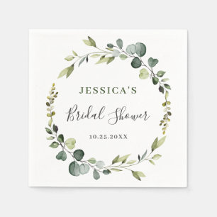 Modern Eucalyptus Wreath Frame Bridal Shower Boho Napkin