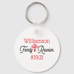 Modern Event Family Tree Reunion Key Ring
